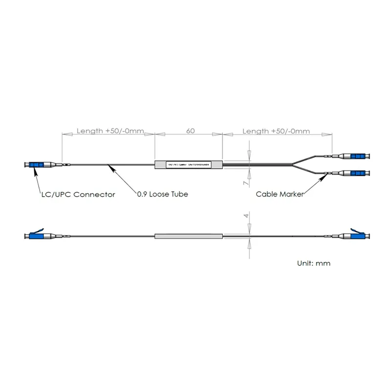 1*2 plc chia tay với đầu nối LC/UPC