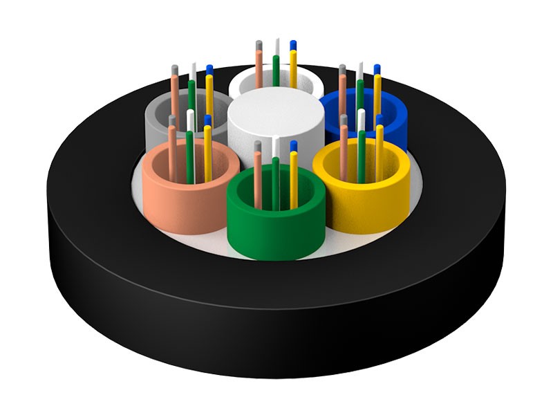 Cáp quang chống cháy không bọc thép lõi bọc kim loại có vỏ bọc rời GYFTZY